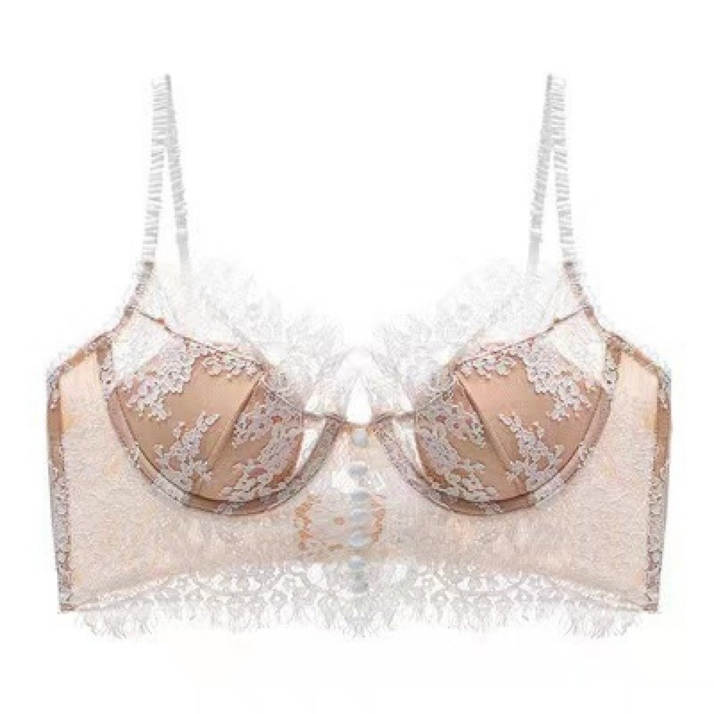 Embroidery Underwear - Çiçek Nakışlı Dantel Balensiz Sütyen Toparlayıcı