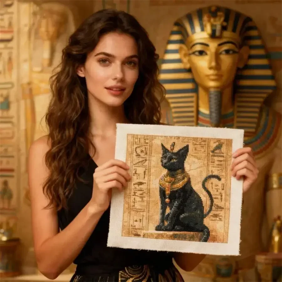 Embroidery In Egypt - Antik Mısır kedisi Yeni Stil yetişkinler