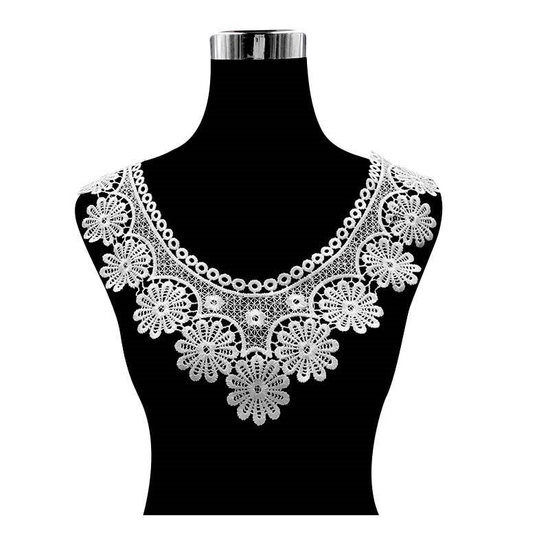 Embroidery Web - Suda çözünür Dantel Yaka Çiçek Nakışlı