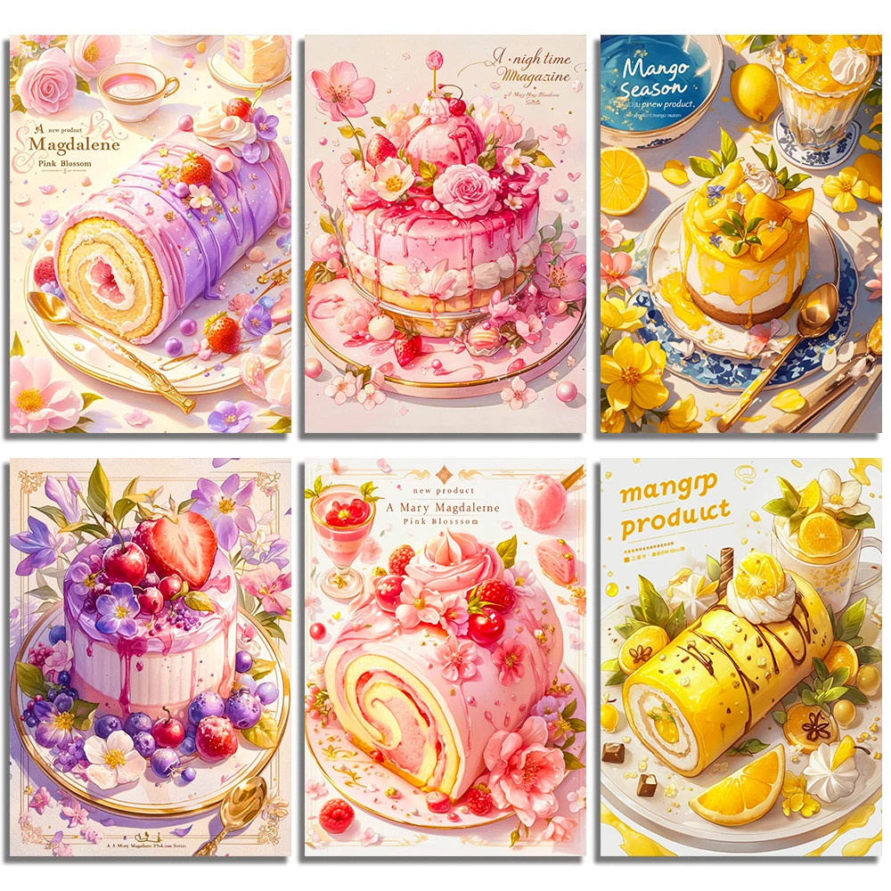 Embroidery Kitchen - DIY Manzara Elmas Boyama Tatlı Kek