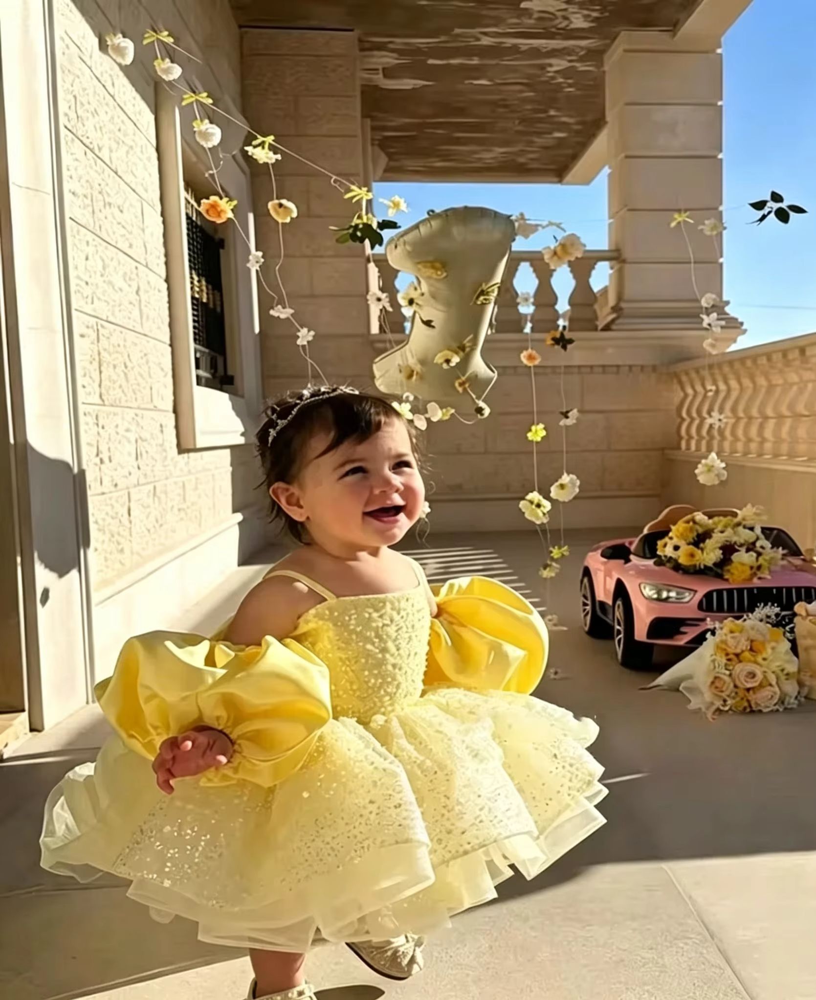Sevimli Sarı Çiçek Kız Elbisel - Embroidery Yellow Dress incelemesi ve fiyatı