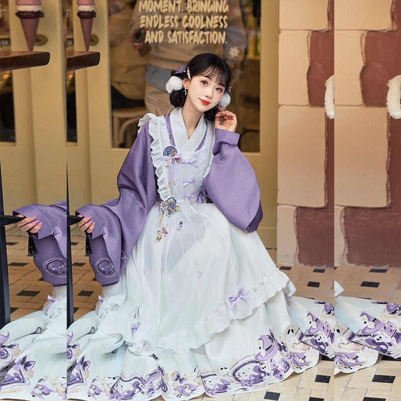 Tatlı Çin Standı Yaka Mor Uzun - Embroidery Apron incelemesi ve fiyatı