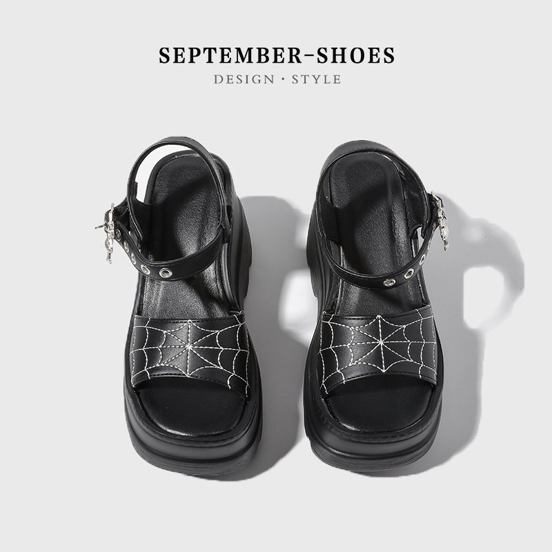Gotik Punk Platform Sandalet K - Embroidery Web incelemesi ve fiyatı