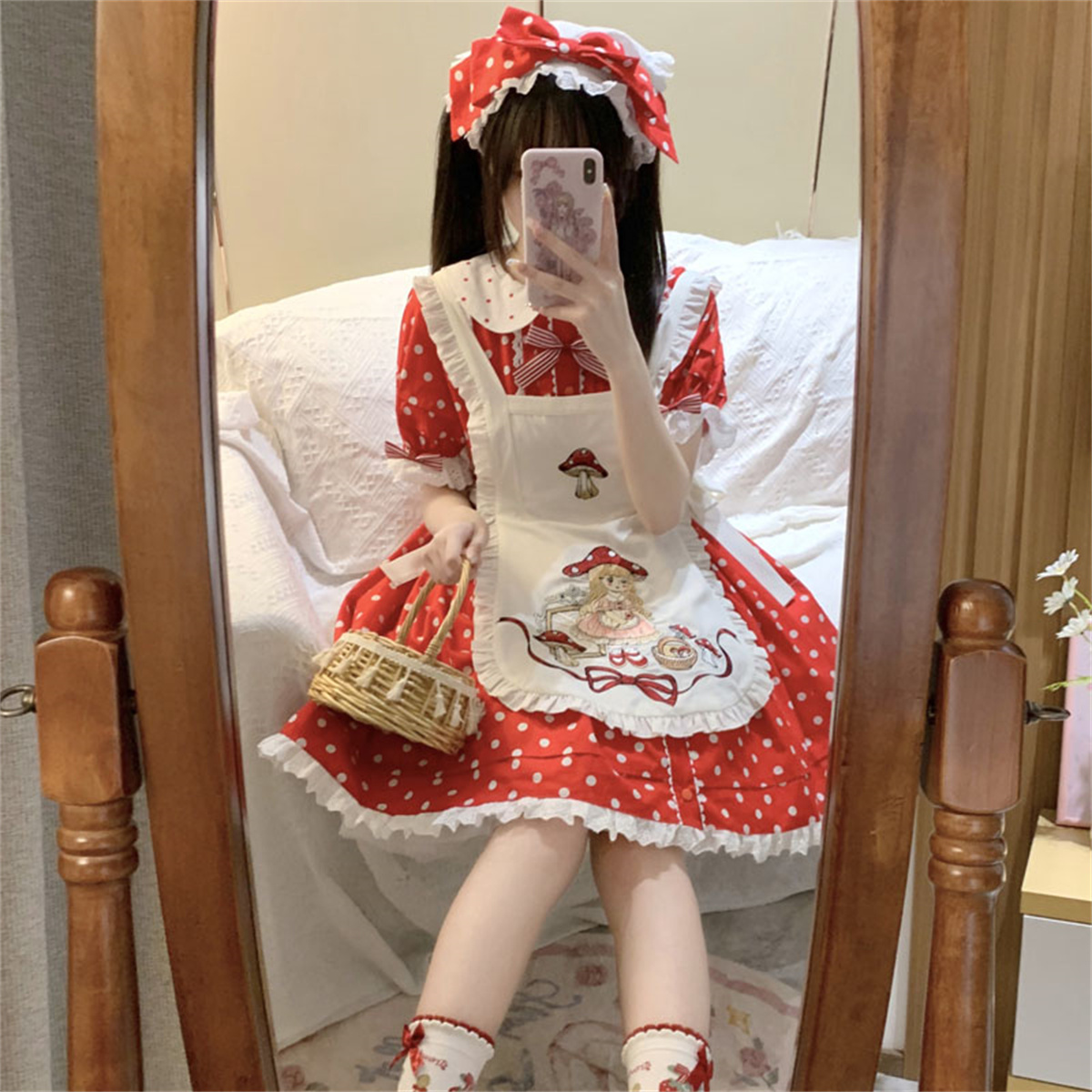 Japon tatlı tarzı Lolita Cospl - Embroidery Apron incelemesi ve fiyatı