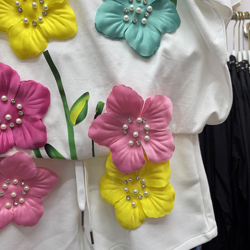 Yaz Renkli 3D Çiçekler T-shirt - Embroidery Tshirt incelemesi ve fiyatı